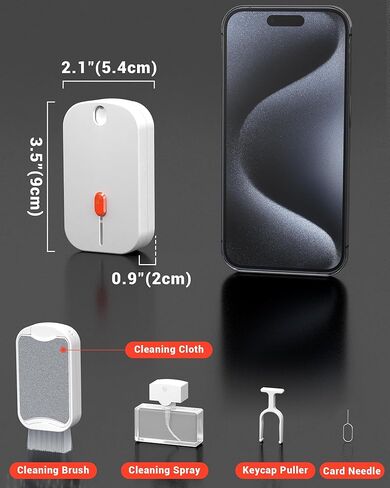 Screen Cleaner Spray and Wipe for Laptops, Car Screen Cleaner for Tesla, Phone Screen Cleaner for MacBook, Computer Screen Cleaner Kit, Keyboard Cleaning Brush with Key Puller in Kuwait