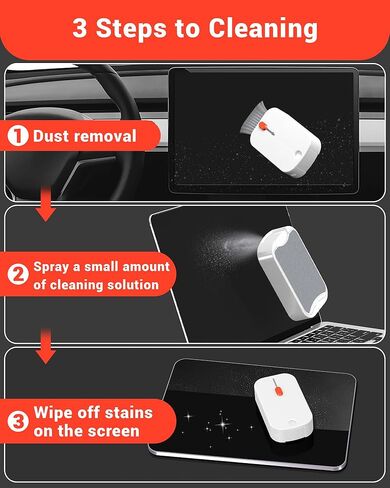 Screen Cleaner Spray and Wipe for Laptops, Car Screen Cleaner for Tesla, Phone Screen Cleaner for MacBook, Computer Screen Cleaner Kit, Keyboard Cleaning Brush with Key Puller in Kuwait