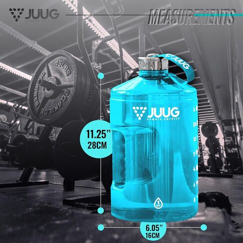 زجاجة مياه سعة 1 جالون من JUUG مع أوقات للشرب - إبريق ماء جالون بمقبض - زجاجة خالية من البيسفينول A مانعة للتسرب سعة 128 أونصة للياقة البدنية في صالة الألعاب الرياضية - زجاجة مياه سعة جالون واحد مع علامات وقت تحفيزية in Saudi Arabia