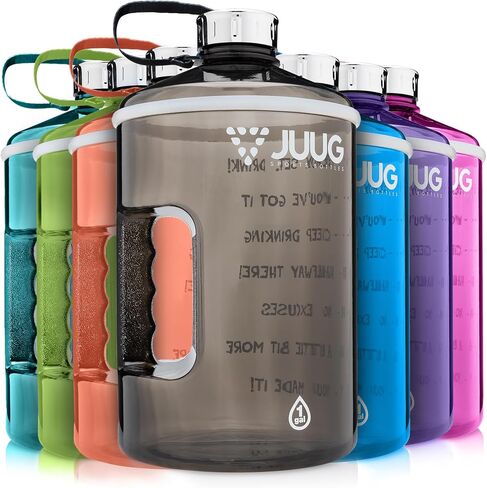 JUUG 1 Gallon Water Bottle with Times to Drink - Gallon Water Jug with Handle - 128oz Leakproof BPA Free Bottle for Gym Fitness- One Gallon Water Bottle with Motivational Time Markers in Saudi Arabia