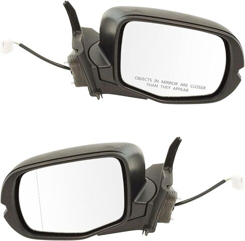 TRQ West Coast Mirror Manual 16 x 6.5 Inch Aluminum Convex Glass Pair Set Compatible with HD Semi Truck in Kuwait