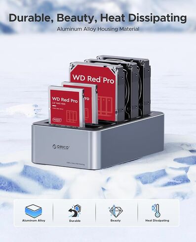 ORICO USB 3.0 Hard Drive Docking Station Aluminum 5 Bay Hard Drive Cloner/Duplicate USB 3.2 Gen 1 for 2.5''/3.5'' SSD HDD Up to 20TB-6656C3 in Saudi Arabia