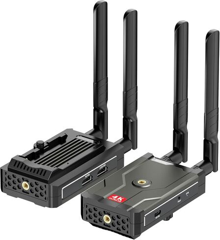 جهاز إرسال واستقبال HDMI لاسلكي 4K، مجموعة موسع HDMI للتوصيل والتشغيل بطول 492 قدمًا، نظام نقل فيديو HDMI 5G بدقة 4K Full HD للبث من DSLR/الكمبيوتر المحمول/Netflix/YouTube إلى التلفزيون/جهاز العرض in Kuwait