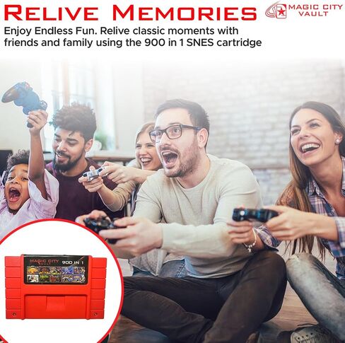 خرطوشة Magic City Vault 900 in 1 لوحدة التحكم SNES Super Nintendo 16Bit - أحمر in Saudi Arabia