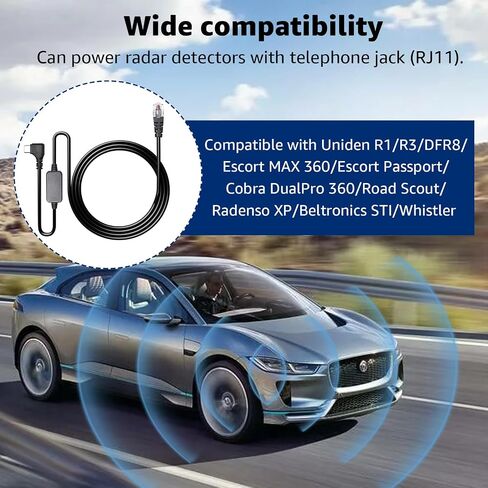 كابل توصيل USB-C إلى RJ11، كابل كاشف الرادار لـ Uniden R1 R3 R7 Escort MAX360 Beltronics Cobra Passport 9500i Radenso XP إلخ (6.56 قدم) in Kuwait