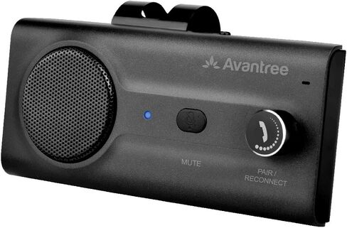 Avantree CK11 مجموعة أدوات السيارة بلوتوث بدون استخدام اليدين، مكبر صوت عالٍ، يدعم مساعد Siri Google وإيقاف الحركة التلقائي، مقبض الصوت، طقم مكبر صوت لاسلكي في السيارة مع مشبك قناع - أسود in Kuwait
