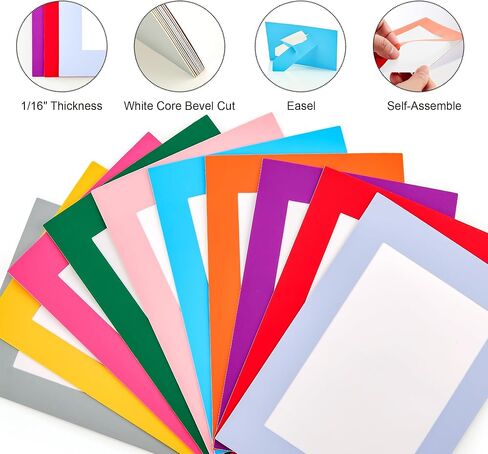 50 حزمة من إطارات الصور الورقية مقاس 4x6 بوصة، إطار صور من الورق المقوى متعدد الألوان لتزيين العودة إلى المدرسة، صورة من الورق المقوى nDIY، تظهر الصور العائلية، وديكور الحرف اليدوية للمدرسة والمكتب (10 ألوان) in Kuwait