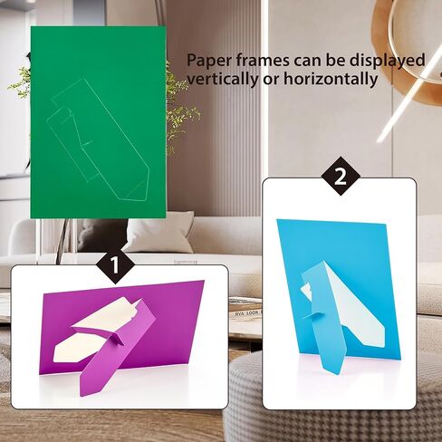 50 حزمة من إطارات الصور الورقية مقاس 4x6 بوصة، إطار صور من الورق المقوى متعدد الألوان لتزيين العودة إلى المدرسة، صورة من الورق المقوى nDIY، تظهر الصور العائلية، وديكور الحرف اليدوية للمدرسة والمكتب (10 ألوان) in Kuwait