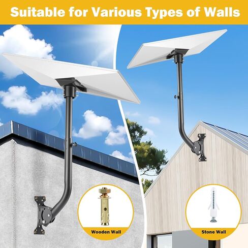 Adjustable Starlink Gen 3 Mount with Extendable Pipe, Adapter, Screws, Starlink Pole Mount, Starlink Pivot Mounting Kit Compatible with Starlink Standard Dish, V3 Kickstand Dishy for Roof, Long Wall in Saudi Arabia