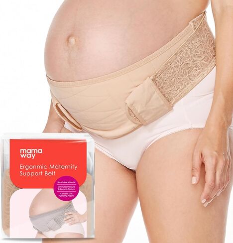 Mamaway Pregnancy Belly Band, Ergonomic Maternity Belt, Adjustable Prenatal Cradle Band, Skin-friendly & Breathable Belly Sling, Back Pain Relief & Waist/Abdomen/Pelvic Support in Saudi Arabia