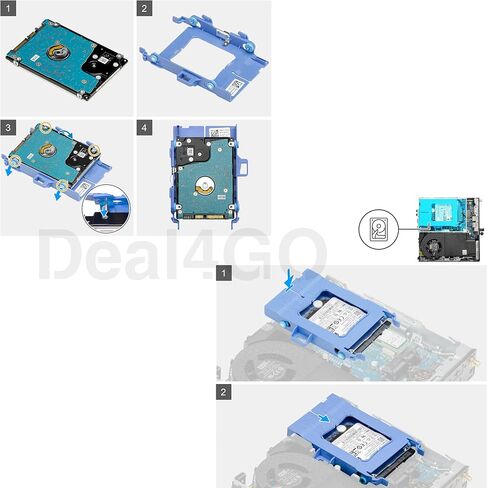 Deal4GO 2.5 بوصة SATA HDD HDD Bracket HTR70 0HTR70 بديل لـ Dell Optiplex 3080 3090 7080 7090 5080 5090 MFF Micro Desktop، أزرق in Kuwait