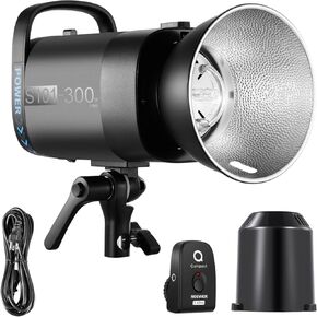 NEEWER S101-300W PRO ضوء فلاش ستروب مع 2.4G الزناد 150W مصباح النمذجة 300Ws GN58 5600K بوينز جبل عاكس S1 / S2 وضع مروحة صامتة متوافقة مع QPRO للتصوير الفوتوغرافي لصورة المنتج in Kuwait