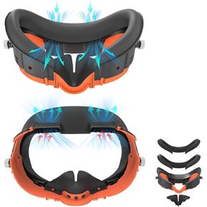 Replacement Cooling Face Cover Pad for Meta Quest 3, Upgraded Sweat-Proof Fitness Facial Interface Accessories Compatible with Oculus Quest 3, Soft PU Cushion, Air Circulation & Breathable Ice Feeling
