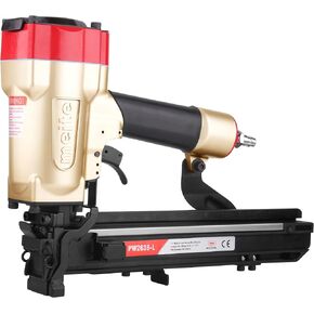 meite 1-Inch Wide Crown Stapler 16 Gauge Pneumatic Heavy Duty Stapler Air Construction Stapler 5/8"- 1 1/2" for Lathing Roofing Sheathing (PW2638-L)