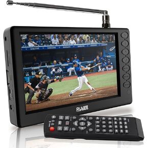 5" Portable TV with Antenna, Battery Powered TV with ATSC,Pocket Smart TV,Media Player（TF Card,USB and AV Input） with Remote & TV Stand for Camping Car Kitchen Travel Emergency
