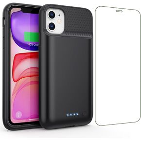 Battery Case for iPhone 11/XR, 2024 Upgraded 7500mAh Ultra-Slim Portable Battery Charging Case Rechargeable Protective Extended Battery Pack for iPhone 11/XR Charger Case Cover 6.1 Inch-Black