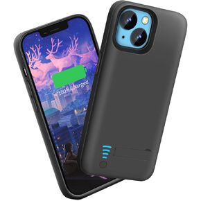 Sitong Battery Case for iPhone 14, 5000mAh Rechargeable Extended Battery Charging/Charger Case, Add 100% Extra Juice, Support Wire Headphones (6.1 inch) Black