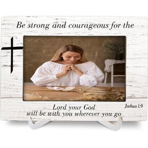 Christian Gifts Baptism 4x6 Picture Frames, Baby Shower Christening Gifts for Boys Girls Godchild Wood Photo Frame, Encouragement Gifts, Newborn Gifts Picture Frame for Wall and Tabletop Display