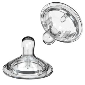 Nanobebe Nipples Baby Bottle Nipples, Silicone Nipple, Triple Vented, Ready to Use, 2-Pack, Medium Flow