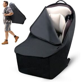 Car Seat Travel Bag For Airplane, Car Seat Bag For Air Travel, Car Seat Carrier for Airport,Universal Size Backpack Car Seat Bag，Waterproof Fabric，Black