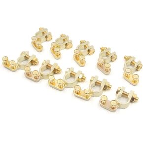 uxcell 10Pcs Angle Type Battery Cable Terminal Connector Holder Post Clamp Clip for Car