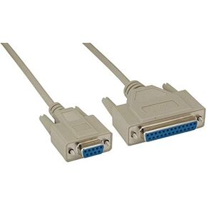 DB9 Female to DB25 Female Null Modem Cable 10 ft