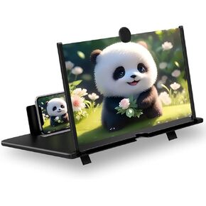 16" Screen Magnifier for Smartphone, HD Mobile Phone Video Amplifier, Portable Enlarged Screen Tablet for Gaming, Movies, Cartoons, Angle Adjustable, Compatibility with All Smartphones