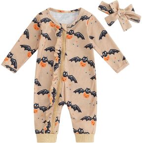 Halloween Newborn Baby Girl Clothes Infant Long Sleeve Romper Jumpsuit Bodysuit Christmas Outfits