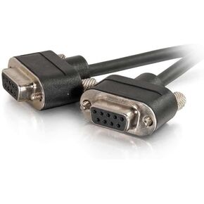 C2G Legrand in-Wall Modem Extension Cable, Black DB9 Null Modem Cable, 6 Foot RS232 Serial Modem Cable, CMG-Rated Female to Female in-Wall Null Modem Cable, 1 Count, 52175