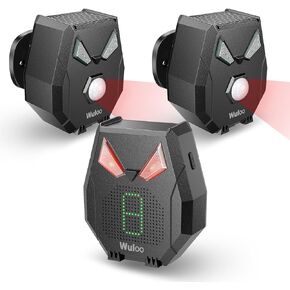 Solar Driveway Alarm Wireless Outside Weatherproof 1/2 Mile Long Range, Outdoor Motion Sensor Detector Alarm Driveway Alert System with Rechargeable Battery/Expandable (2 Sensors &1 Receiver Set)