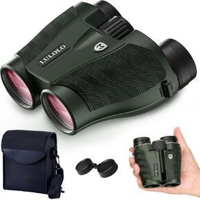 12x30 Compact HD Binoculars for Adults High Powered - Large View Binoculars with Clear Low Light Vision - Super Bright Lightweight & Waterproof Binoculars for Bird Watching Travel Hunting Cruise