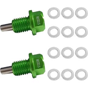 قطعتان M12 x1.75 سدادة تصريف الزيت المغناطيسية من الفولاذ المقاوم للصدأ مع 12 حشية غسيل نحاسية بديلة لتويوتا ولكزس ونيسان وإنفينيتي (أحمر) in Kuwait