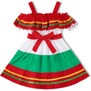 Toddler Baby Girls Mexican Dress Cinco de Mayo Dress Mexican Traditional Ethnic Dress