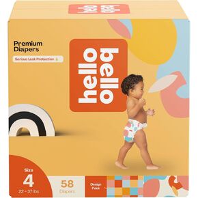 Hello Bello Premium Diapers Size 4, Honeysuckle Designs, 58ct Club Box