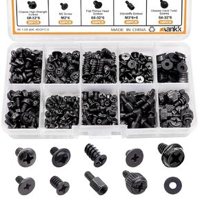 mankk 400PCS Computer Screws Motherboard Standoffs Screws PC Screws Laptop Screws PC Case Screws Fan Screws SSD Screws for HDD Hard Drive,PC Case,PC Fan,ATX Case, SSD,CD-ROM