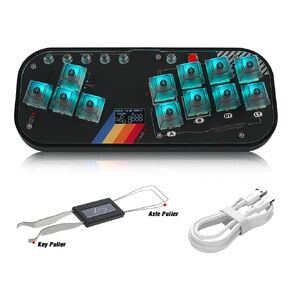 BITFUNX Gaming Keypad, Mini Gamepad 12Keys All-Button Leverless Controller Arcade Stick - Supports SOCD & Hot Swap, Arcade Controller Street Fight for PC/PS3/PS4/Switch/Steam with Custom RGB & TURBO
