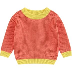 Newborn Infant Baby Girl Boy Knit Sweater Crewneck Pullover Long Sleeve Chunky Sweater Toddler Fall Winter Clothes