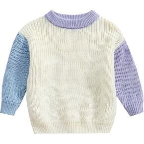 Newborn Infant Baby Girl Boy Knit Sweater Crewneck Pullover Long Sleeve Chunky Sweater Toddler Fall Winter Clothes in Kuwait