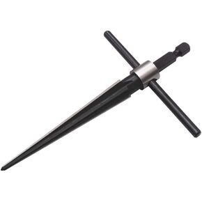 1 Piece Taper Reamer T Handle Tapered Reamer Hex Shank Reamer Fluted Bridge Pin Hole Hand Held Reamer 1/8 Inch- 1/2 Inch(3.18 mm- 12.7 mm) Chamfer Reaming Tool, Black