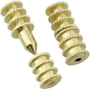 Pack of 6 Sets Metal Table Pins Dowels Table Bolt Sleeve Connectors Table Leaf Hardware Gold Table Pins w/Sockets Table Top Leaf Alignment Pins