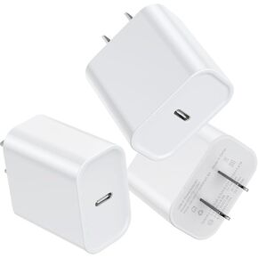 3 Pack USB C Charger Block, iGENJUN Phone 16 15 Charger Block 25W PD Power Adapter, USB C Wall Charger Compatible with Phone 16/16Pro/16Pro Max/16Plus/15/14/13/12,Xs/X, Pad, Galaxy and More