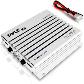 Pyle 400W 4-Channel Marine Amplifier - Elite Hydra Series Water Resistant Amplifier with Dual MOSFET Power Supply, RCA Connectivity & LED Indicator