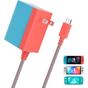 RGEEK Charger for Nintendo Switch, 45W Switch AC Power Adapter, 15V 2.6A Fast Charging with 5FT Powerful Cable Compatible with Switch Lite/Switch OLED/Steam Deck/PlayStation Portal