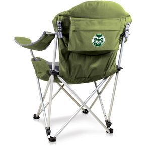PICNIC TIME NCAA Reclining Camp Chair, One Size, Navy Blue with Gray Accents