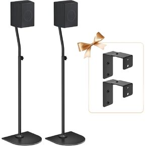 Speaker Stands Pair for Samsung HW-Q990C HW-Q990D Rear Speaker Stand with Wall Mount - Height Adjustable Speaker Floor Stands for Q Series Samsung Speaker Stands with Keyhole or Thread Hole