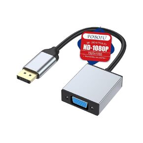 DisplayPort to VGA Adapter, Display Port to VGA Converter Male to Female Aluminium HD 1080P, Gold-Plated Cord for Computer, Monitor, TV, Projector Compatible with Lenovo, Dell, HP, ASUS