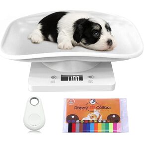 Digital Pet Scale for Small Animal,Puppy Scales for Weighing with Pet Finder ＆ 15 Adjustable Collars,Baby Scale Multi-Function Electronic Scales for Newborn Pets(Max 33 lbs)