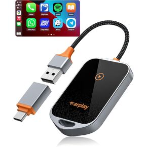 Wireless CarPlay Adapter - Converts Factory Wired CarPlay to Wireless, Plug and Play Car Play Wireless Adapter for Apple, Wireless Carplay Fit for Cars from 2015+ and for iPhone iOS 10+