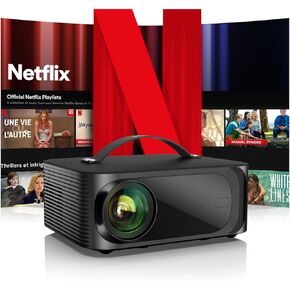 [Netflix-Licensed/Dolby Audio]Outdoor-Projector 4K with Wifi 6 and Bluetooth,ONOAYO 800ANSI Native 1080P Portable Projector,Built-in Netflix/YouTube/PrimeVideo, Electric Focus Keystone Smart Projector