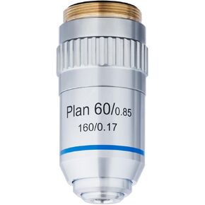 AmScope 60X Plan Achromatic Objective Lens with Knurled Ring